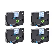4PK Blue On Clear Label Tape for Brother TZ 143 TZe 143 TZ143 P-Touch 0.7'' 18mm