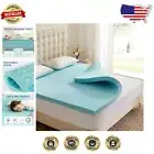 2 Inch Gel-Infused Memory Foam Mattress Topper for King Size Beds - Blue