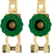 QIOON Universal Car Battery Isolator Switch - 2 Pack Top Post Terminal Link Switch - Battery Master Disconnect Switch for Marine Boat, RV, Truck - Power Cut Off Kill Switch
