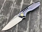 TwoSun Folding Knife M390 Blade Titanium Handle Pocket Knife TS194-M390-Color