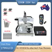 2.2KW CNC 6040 4Axis Engraving Router DIY Engraver Cutting Machine Mach3 USB AU
