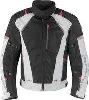Germot X-Air Evo Pro, textile jacket waterproof , color: Light Grey/Black/Red , size: XL