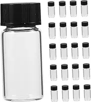 NAMOARLY Flat Bottom 5ml Glass Sample Vials with Lids 100pcs Empty Bottles for Reagent Storage