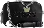 [GUESS] Factory Women's Lilly Ann Double-Zip Crossbody, Black, Crossbody