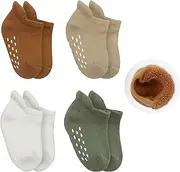 [bistyle] Organic Cotton Stopper Socks Toddler Baby ABS Non-Slip Socks Thick Sole Non-Slip Socks for Newborn Boys Girls Kids Socks