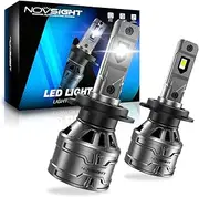 NOVSIGHT H7 LED Headlight Bulbs - 13000 Lumen 350% Brighter Conversion Kit 60W 6500K Cool White Extremely Fast Cooling Halogen Replacement H7 Headlight Bulbs, IP68 Waterproof, Pack of 2