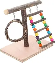 JOINPAYA Decorative Bird Stand Parrot Perch Platform for Training Interactive Desktop Rack for Parakeets Stylish Home Decor Engaging Bird Accessory