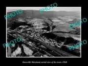 OLD POSTCARD SIZE PHOTO KNOXVILLE MARYLAND, AERIAL VIEW OF THE TOWN c1940