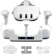 For Meta Quest 3 VR Headset Controller Accessories Quick Charging Station Dock