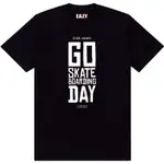 HITAM KATUN EAZY T 恤棉帶 GO SKATE DAY 21 DE JUNHO 黑色棉 24 片