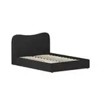 Artiss Bed Frame Double Size Mattress Base Wooden Platform Boucle Black DARA