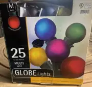 Vintage Multi Color 1.5" Satin Globe String Lights Indoor/Outdoor 24ft *NIB