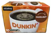 Dunkin Hazelnut Coffee K Cups Keurig 10 ct 3.70 oz