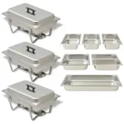 NNEVL 3 Piece Chafing Dish Set Stainless Steel