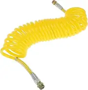 X AUTOHAUX 28.5 Circle Air Brake Hose Oil Cooler Coiled Short Tail Line Brake Coil Cable for Trucks Tractors Assembly with M22x1.5 NPT Fitting Yellow 28FT