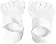 [Tadill] Five Finger Socks, Non-Slip Cotton Ankle Toe Socks for Jogging, Home, Leisure, Adult, White, as described