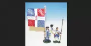 2 figure french marine standard diorama IFMW.3 Frontline Indian War jenkin 1/30