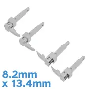 4pcs 8.2mm x 13.4mm Spring Hinge Assembly L+R Acetate Eyeglass Frame Repair Part