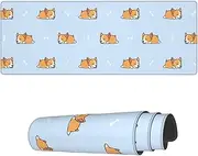 AoHanan Large Mouse Pad Cartoon Sleep Corgi Cute Blue Extended Gaming Mouse Pad with Stitched Edges Laptop Computer Keyboard Mouse Mat Desk Pad for Work Game Office Home