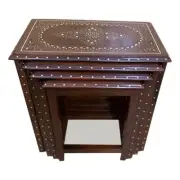 New Handmade Rose Wood Nesting Tables Set Of 4 Free Ship Worldwide