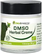 Biotraxx Herbal Dmso Cream With 17 Natural Healing Herbs | Product | Natural Nice Scent | Glass Container 30gr (1.2oz) | Made in Germany