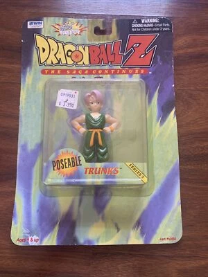 IRWIN DRAGONBALL Z THE SAGA CONTINUES TRUNKS POSEABLE ACTION FIGURE 1999 NIB