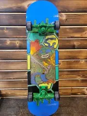 Custom TMNT Leonardo Skateboard w/Stand 1-of-kind Teenage Mutant Ninja Turtles