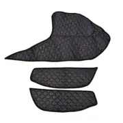 Eco Leather Black with Blue Door Mats + Dash Mat for DAF XF 2021+ RHD truck
