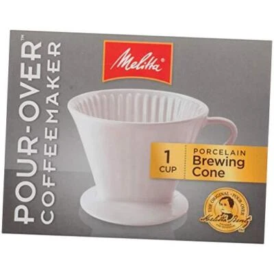 Porcelain Single-Cup Pour-Over Coffee Brewer, White, Pack of 4