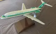 Caribair DC-9 airliner, Hand made Mahogany Wood model, 12" X 15". New in box