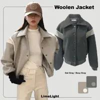 在飛比找蝦皮購物優惠-☆LimeLight☆ 韓國購入 AAKE 羊毛 棒球外套 