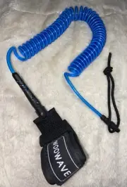 WOOWAVE Surf Leash 11’ Coiled Stand Up Paddle Board Surfboard Leash Blue NEW