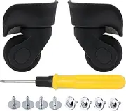 [Generic] 1 Pair Replacement Wheels for Luggage 360 Swivel Suitcase Casters Black 1.33" & 1.53" & 1.73" & 1.18"