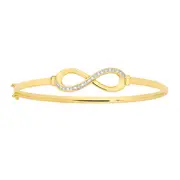 9ct Gold Diamond Infinity Bangle
