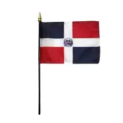 Dominican Republic Polyester Miniature Tabletop Desk Flag 4" X 6" (12 Pack)