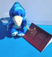 BUILD A BEAR Pterodactyl Mini Beans Dino Bean Dinosaur & Holiday Passport BNWT