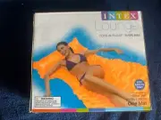 NIB Intex Pool Lounge Tote-N-Float Wave Mat Orange 90"x 34" Adult Pool Float