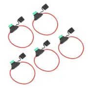 5 Pcs Inline Fuse Holder DC 32V 12 AWG Waterproof Blade Fuse Holder w 30A Fuse
