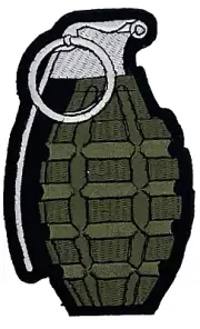 HAND GRENADE MILITARY APPLIQUE IRON ON PATCH EE-192