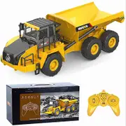 Huina 1553 1:16 Rc Dumper Excavator Truck Caterpillar 9ch 2.4g Radio Controlled Car Electric Vehicle Tractor Model Toys For Boys 1568 Gift box