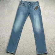 True Religion Jeans Mens 30x34 Geno Relaxed Slim Fit Medium Freesia Wash NWT