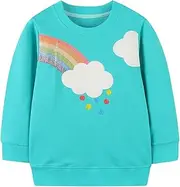 [WinZero] Little Girls Sweatshirt Cotton Crew Neck Toddler Christmas Jumper Long Sleeve Pullover Tops for Kids 2-7 Years Children Clothes