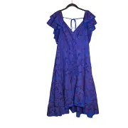 Anthropologie Flutter Sleeve Lace Dress Purple Plus Size 16 NWT