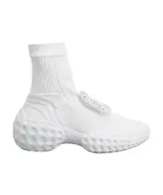 Viv' Run Light Socks Strass Buckle Ankle Boots in Fabric 39 White
