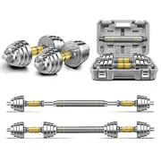 Adjustable Dumbbell Set - 44/66/88 LBS weights set, Dumbbell Barbell 3 in 1,
