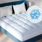 Cooling Mattress Pad Quilter Fitted Topper Bed Protector Cover Thick Pillow Top