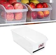 Topyond Fridge Drawer Organizer Bin, Clear Plastic Storage Container, Easy Access with Ample Capacity, Versatile Pull Out Design, for Fruits and Kitchen Organization
