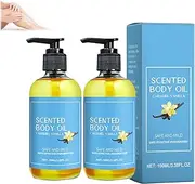 Caramel Vanilla Body Oil, Body Oil After Shower, Moisturizing Vanilla Verve Scented Serum for Glowing Skin, Massage All-Round Nourishing & Relaxing, Scented for Hydrating Dry Skin (2pcs)