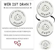 Pregnancy Gift, Gifts for Birth Boys Girls, Decision Coin Gifts for Baby Birth Gift Idea for Expectant Mothers Expectant Fathers New Dad Mum Christening Gifts (Silver)