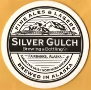 Silver Gulch Brewing & Bottling Co Beer Coaster Fairbanks AK